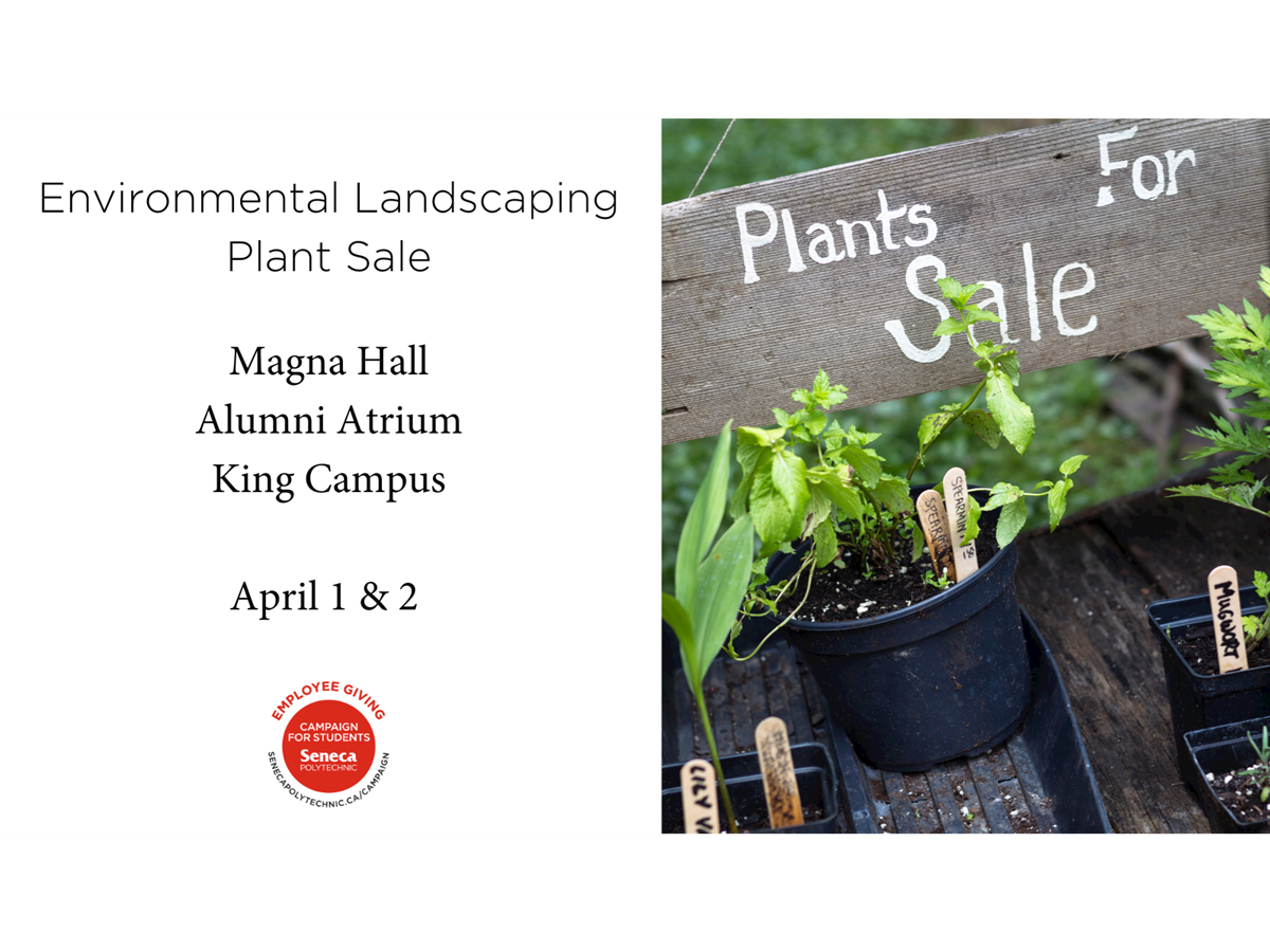Plant Sale at King Campus — April 1 and 2