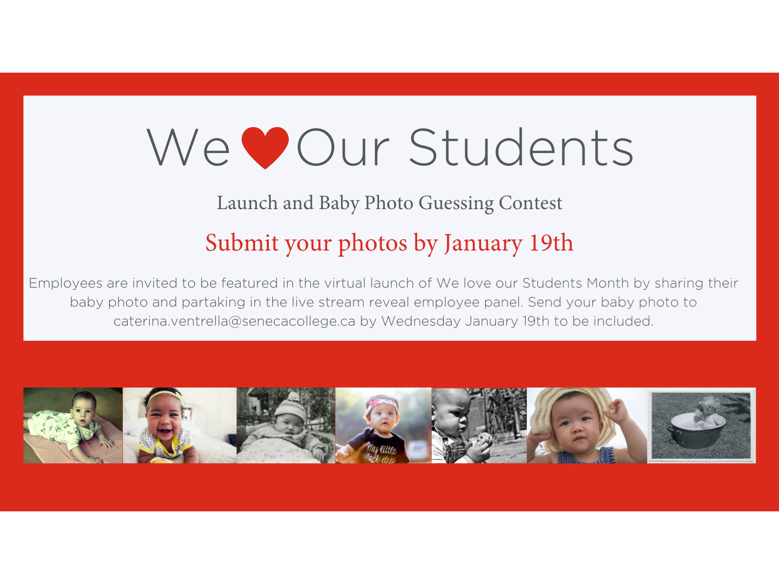 Submit your baby photo for the 2022 We Love Our Students Month launch event