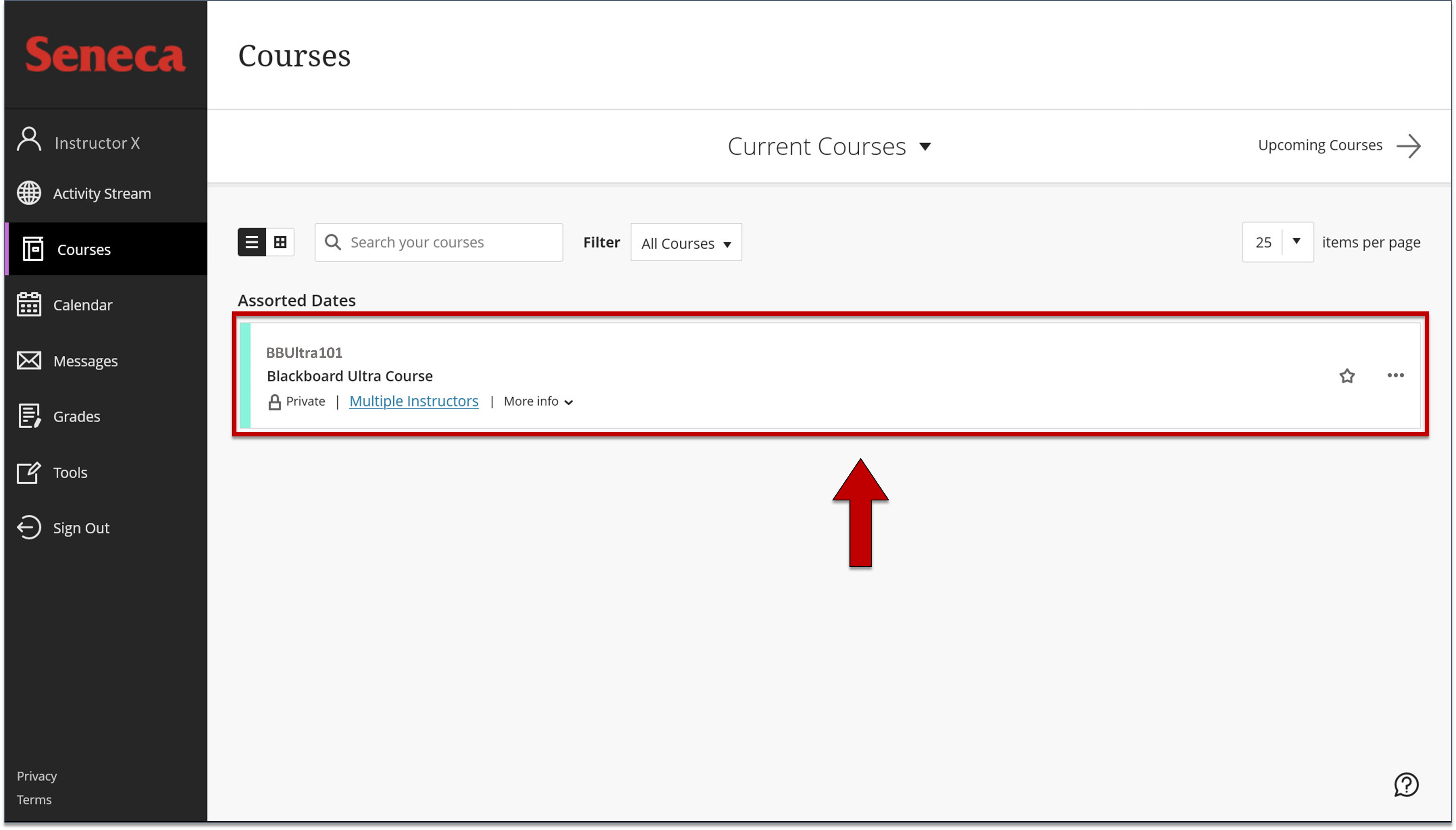 Screenshot of step 2 on From the Course Page as explained on this page