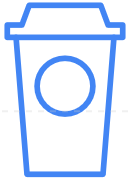 A professional drawing of a to-go coffee cup