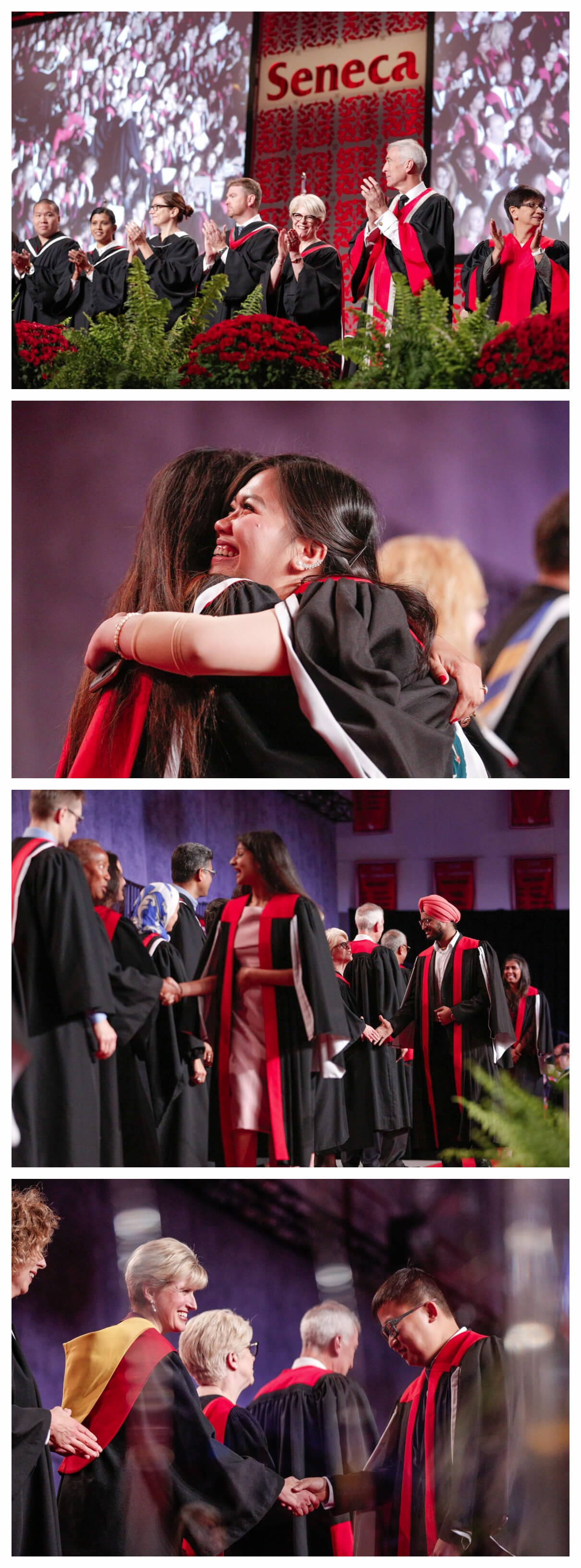 A collage of images from Seneca's Fall 2018 convocation ceremonies