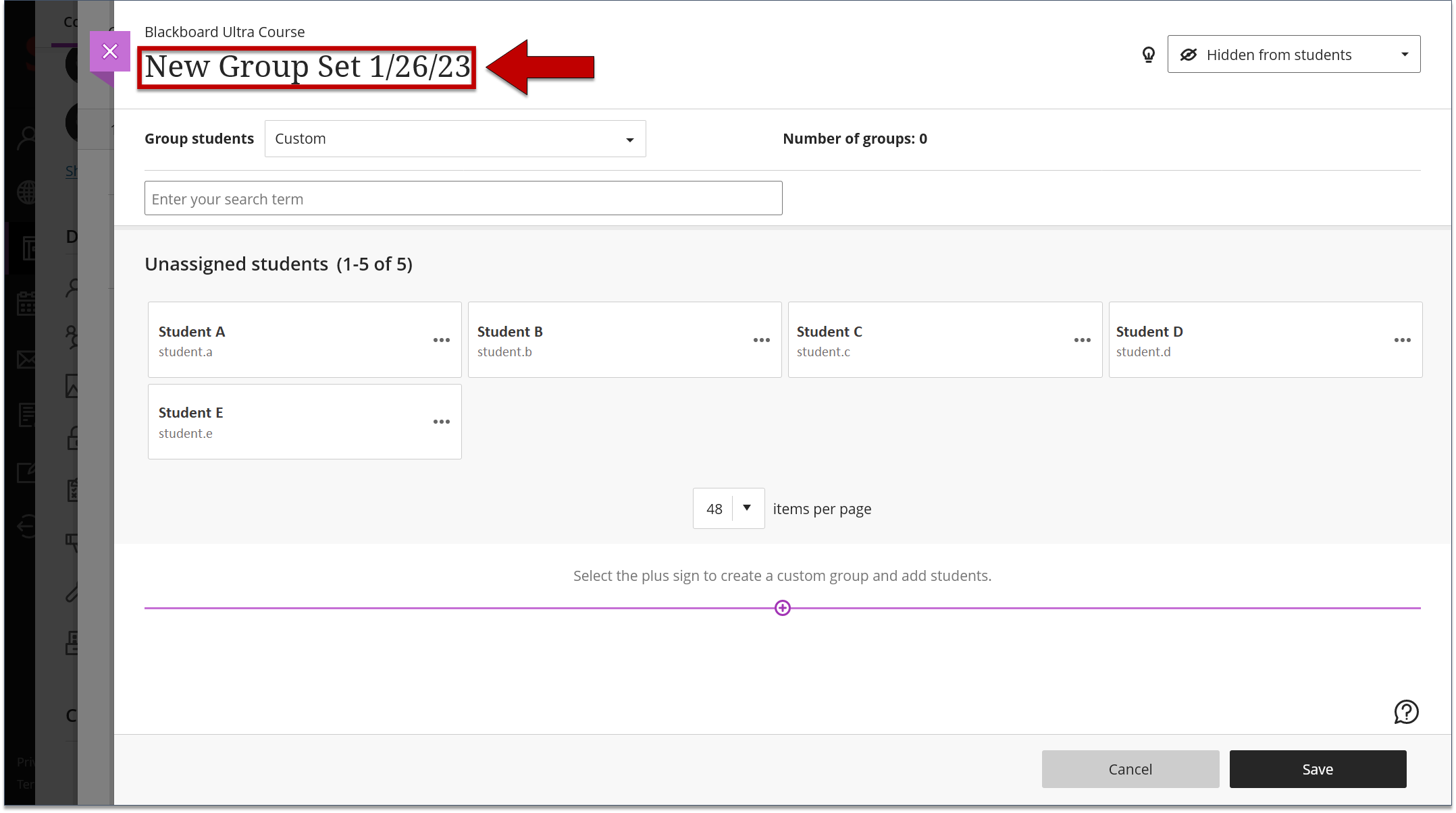 Screenshot of step 3 on Creating and Assigning Group Members as explained on this page