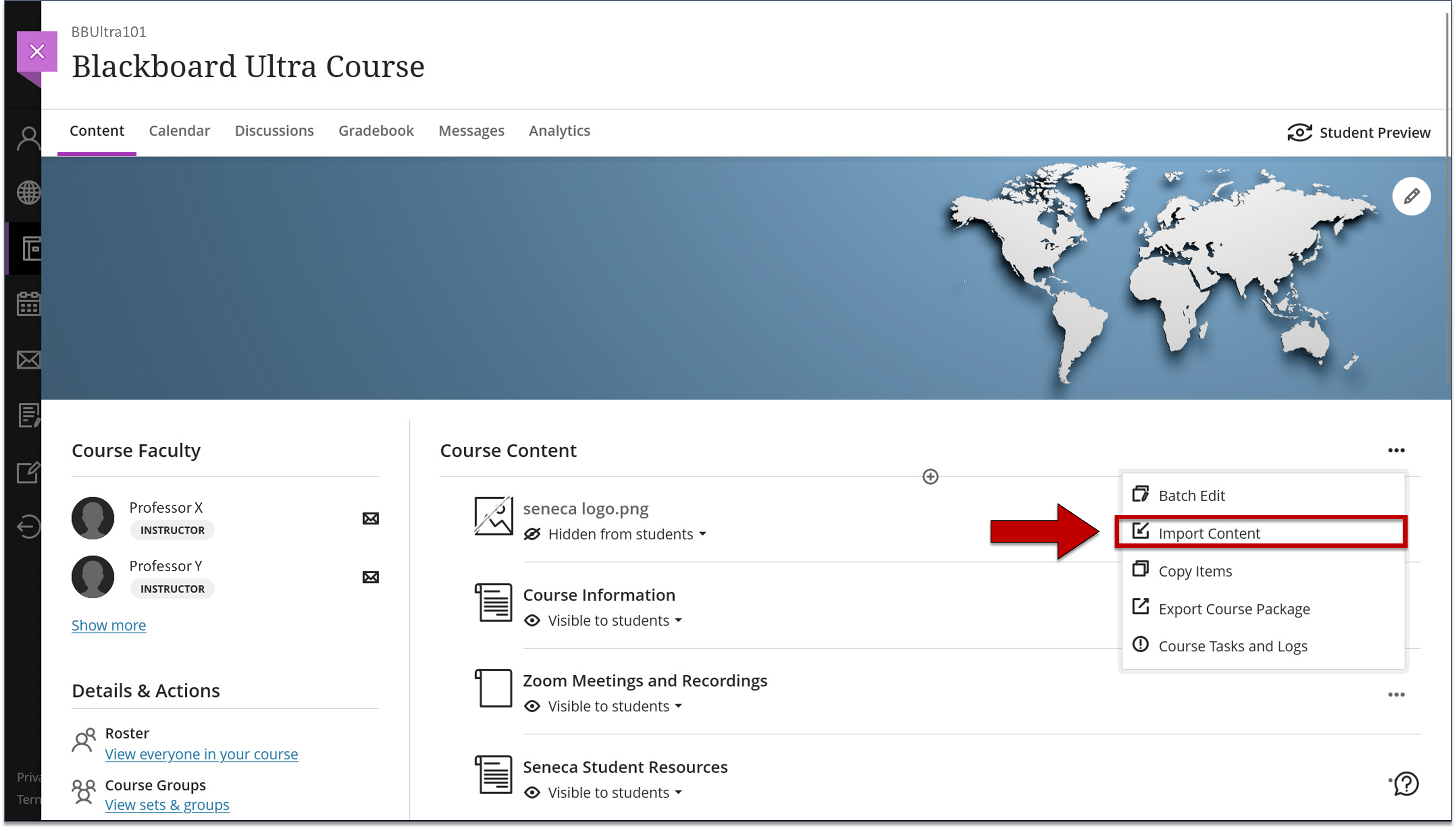 Screenshot of step 3 of Importing .zip or IMSCC Course Content Packages as explained on this page