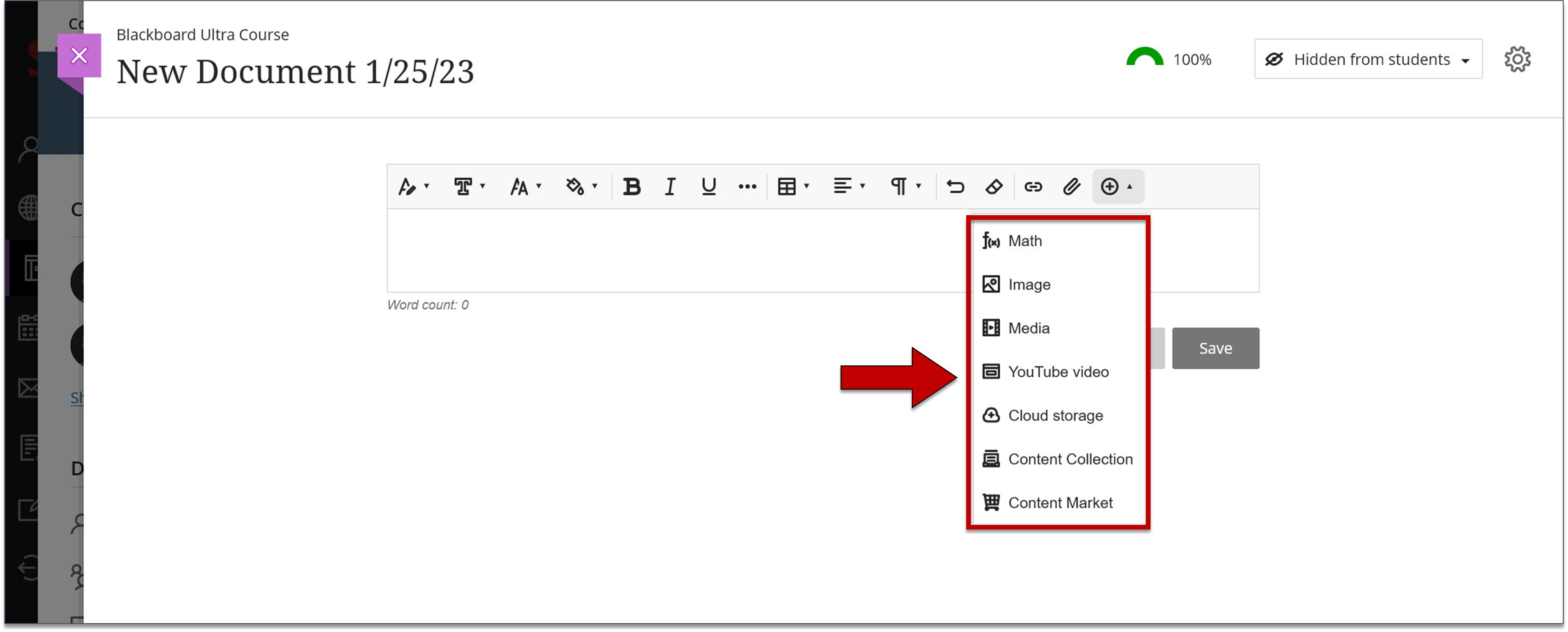 Screenshot of step 2 on Adding Files Using the Built-In Text Editor as explained on this page