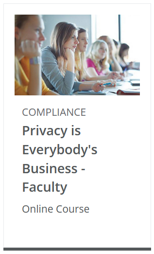 Privacy is Everybody's Business - Faculty module