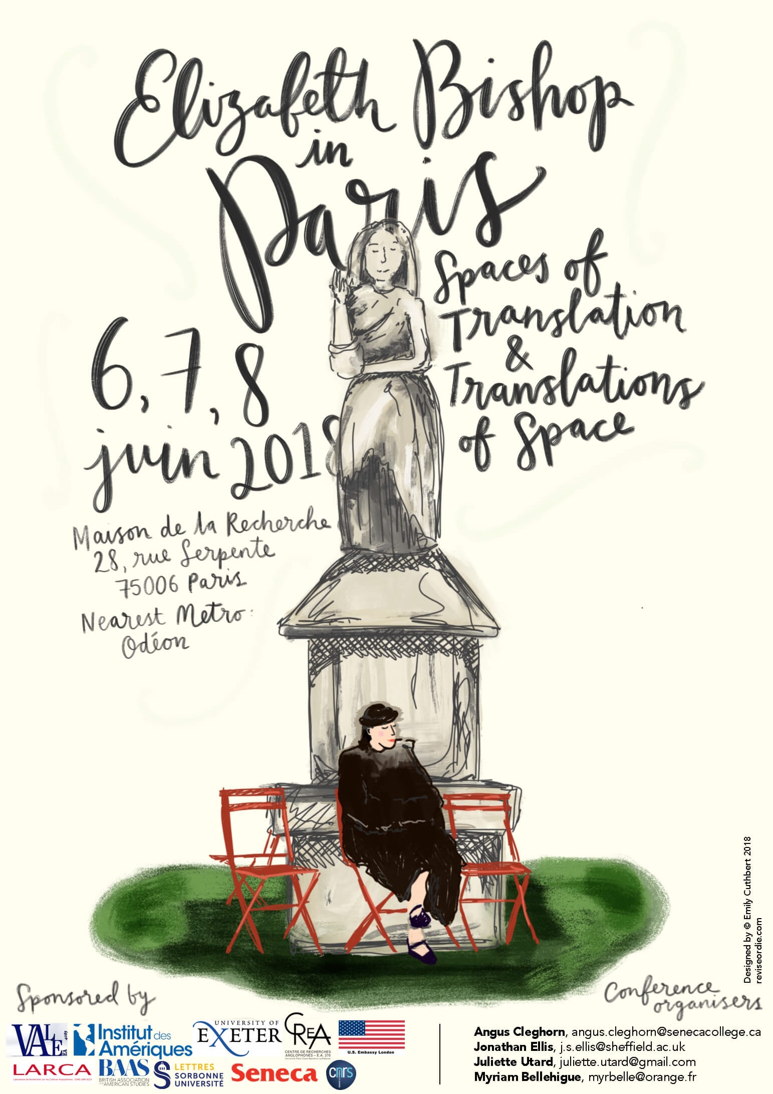 The poster for the Elizabeth Bishop in Paris conference