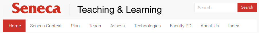 The menu of the Teaching & Learning website