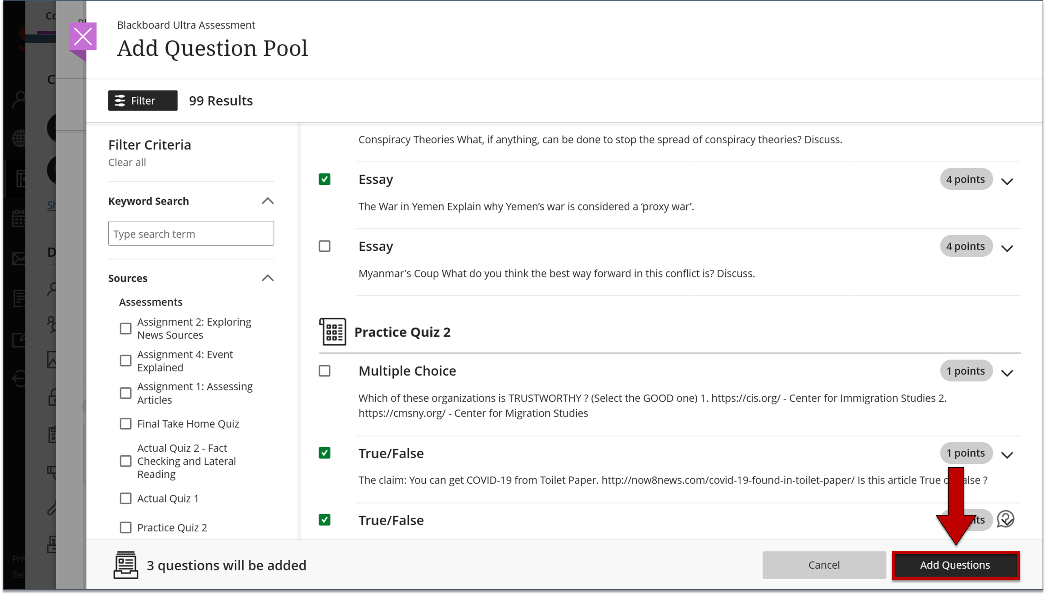 Using Question Banks and Pools Blackboard Ultra Seneca Polytechnic