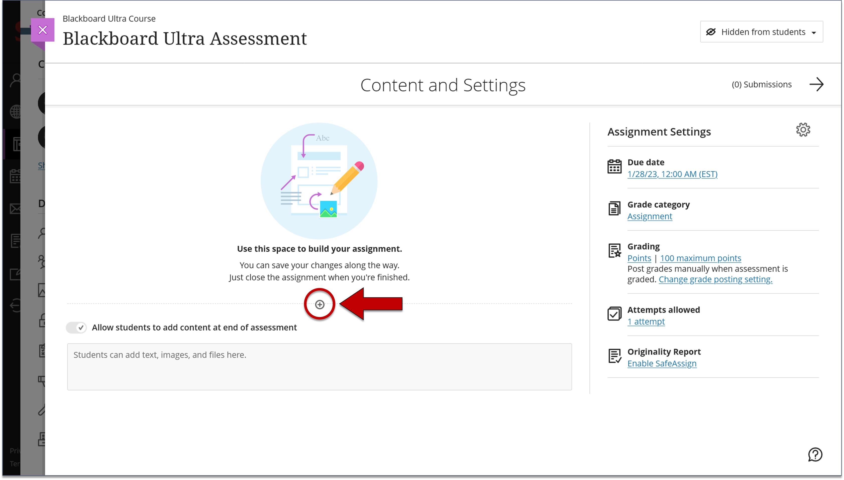 Screenshot of step 2 on Creating a Question Pool in an Assessment as explained on this page