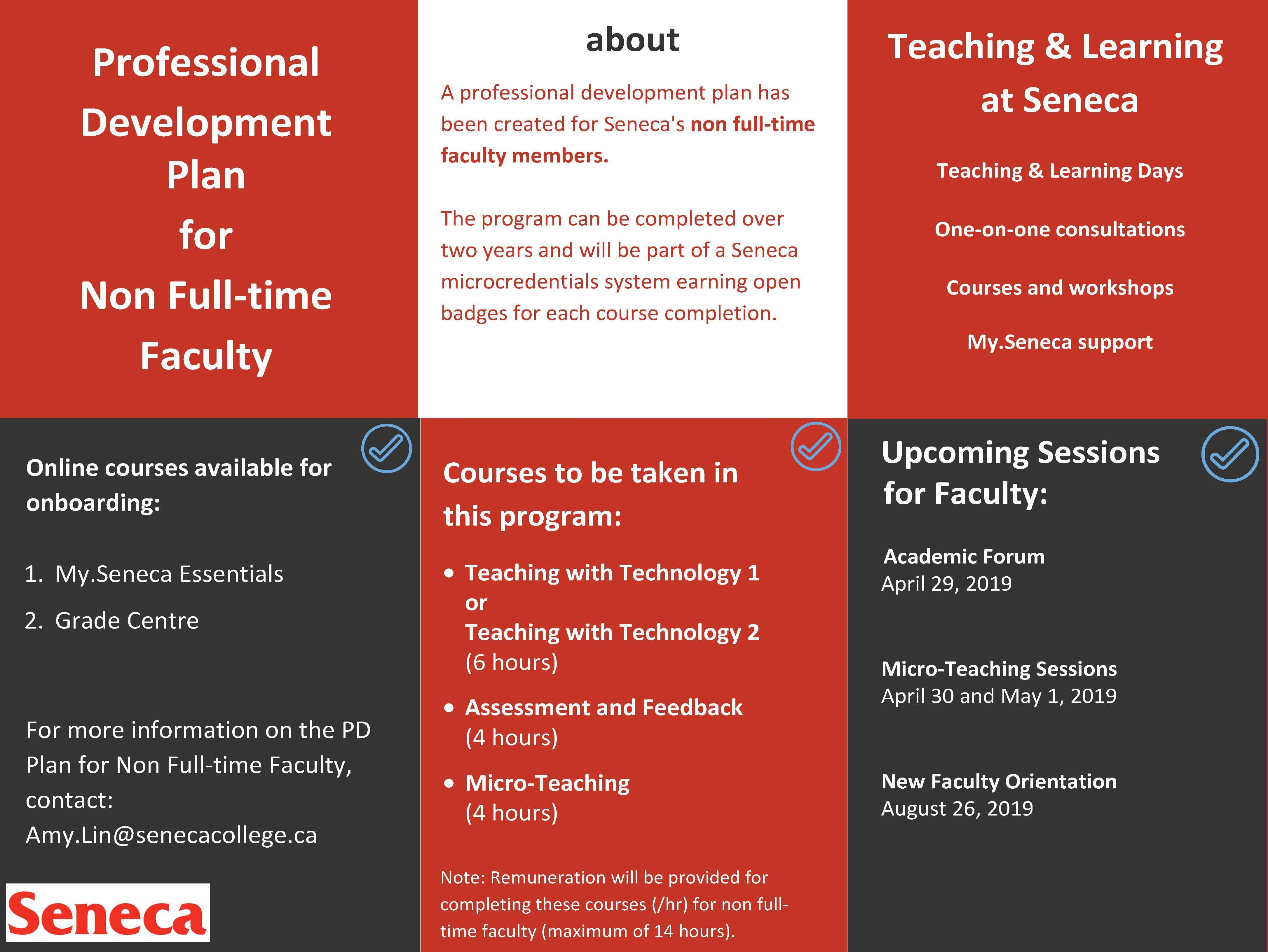Seneca's Professional Development Plan for Non Full-time Faculty