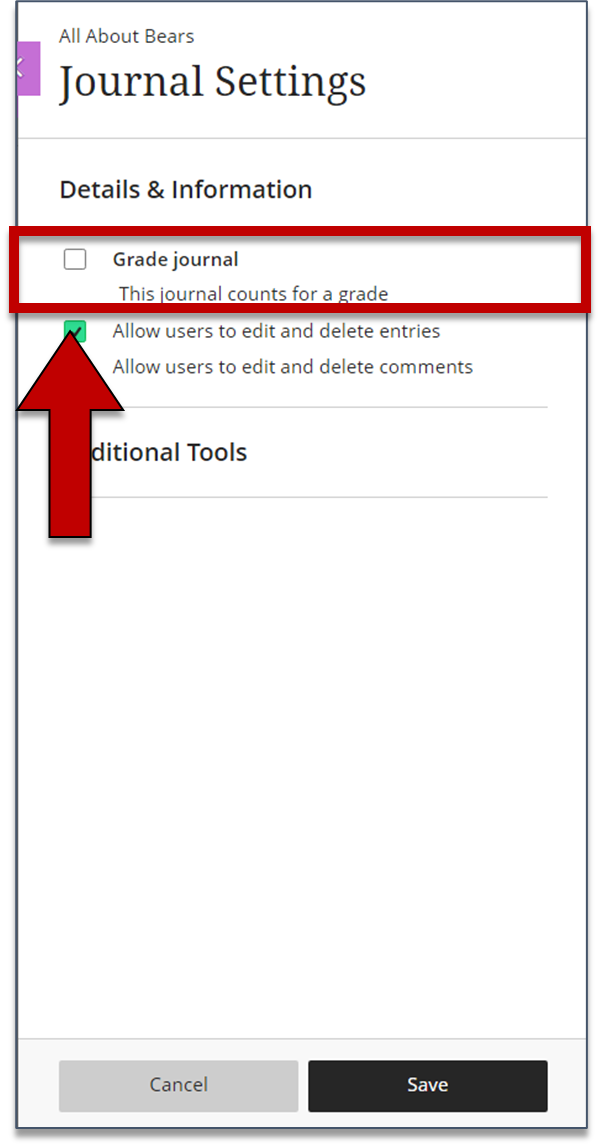 Grading a Journal Blackboard Ultra Seneca Polytechnic