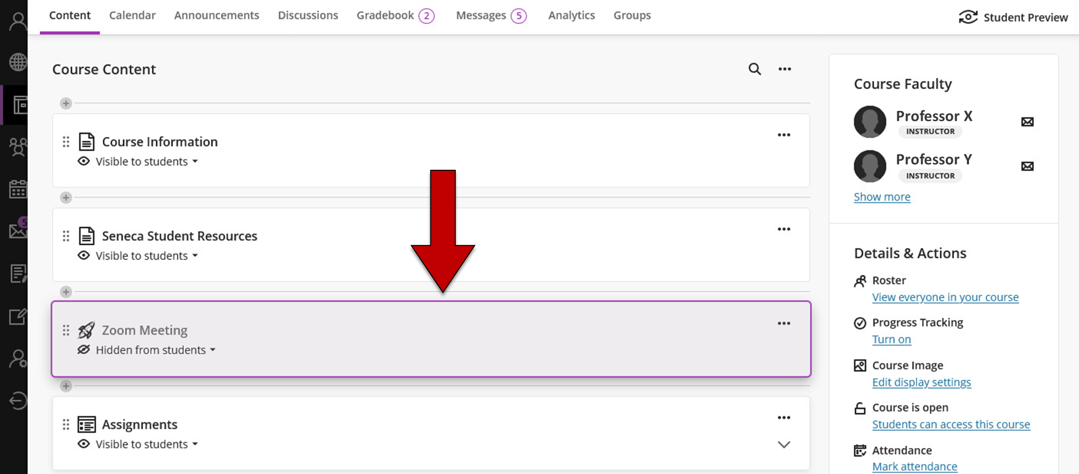 Screenshot of Step 3 of moving items using keyboard shortcuts