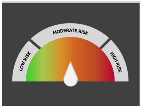 A screen capture of the risk level indicator of the fair dealing analysis tool