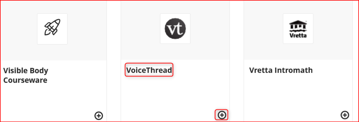 Locate voicethread from the content market items
