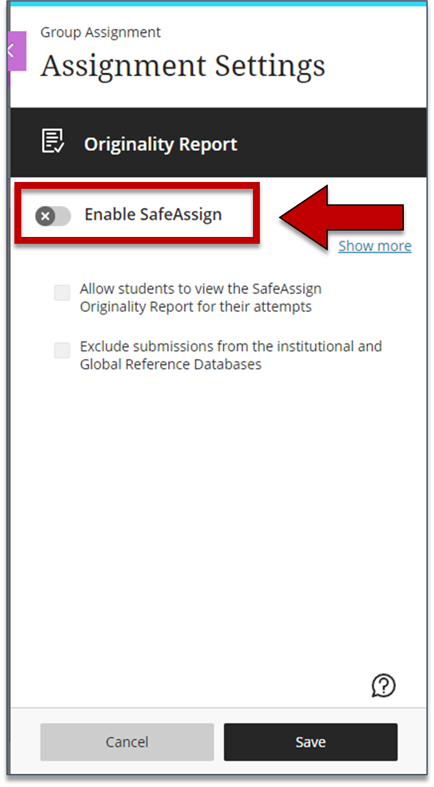 Enabling SafeAssign for Assessments Blackboard Ultra Seneca Polytechnic