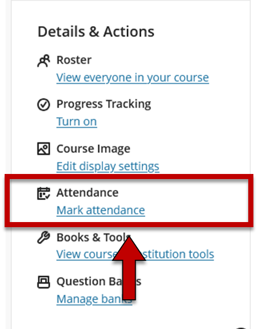 Screenshot of step 1 of Setting Up Attendance as explained on this page.