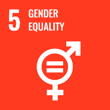 United Nations SDG 5 icon showing male and female symbols and equal sign.