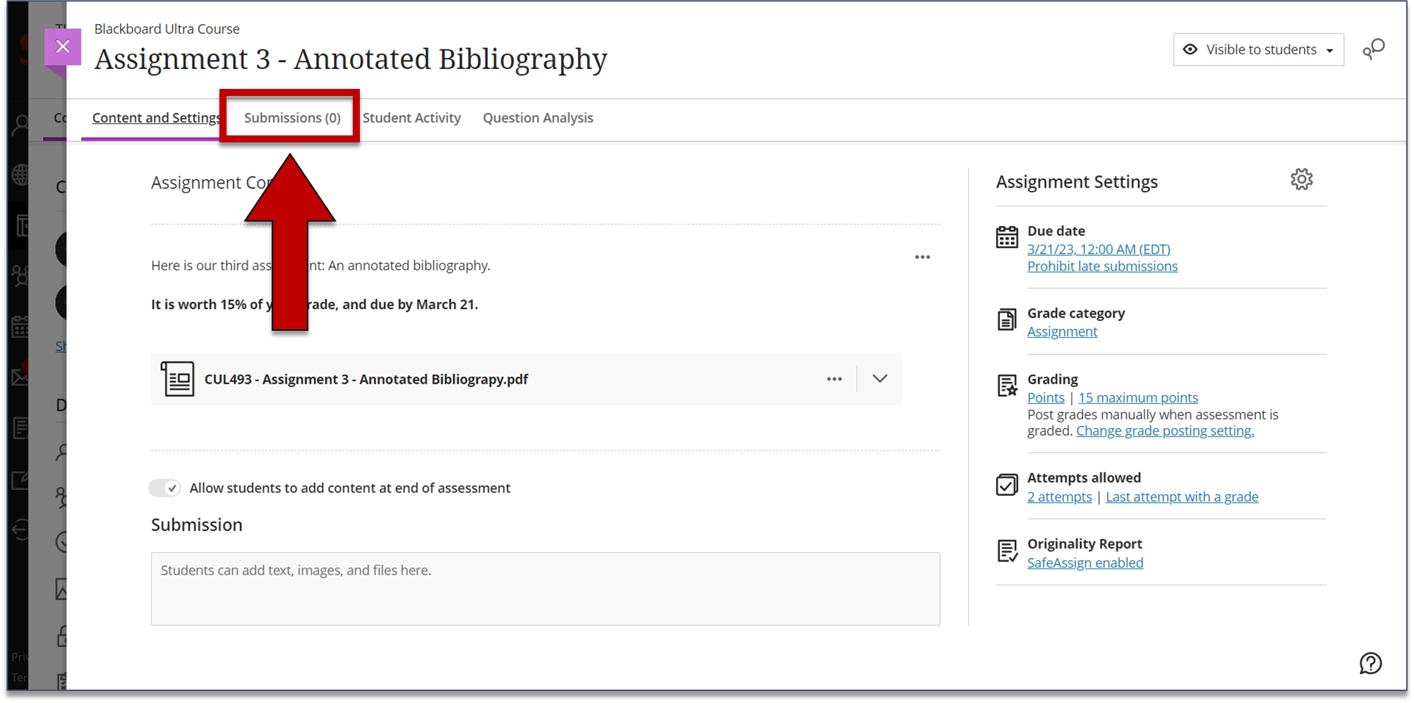 Setting Exceptions for Tests and Assignments Blackboard Ultra