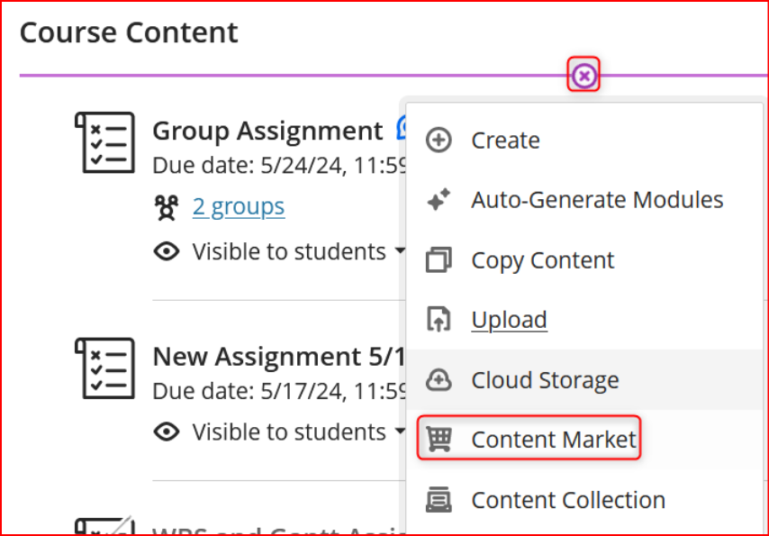 Locating the Content Market from Course Content Area