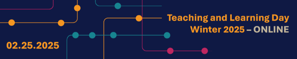 Screenshot of Teaching & Learning Day banner on dark blue background