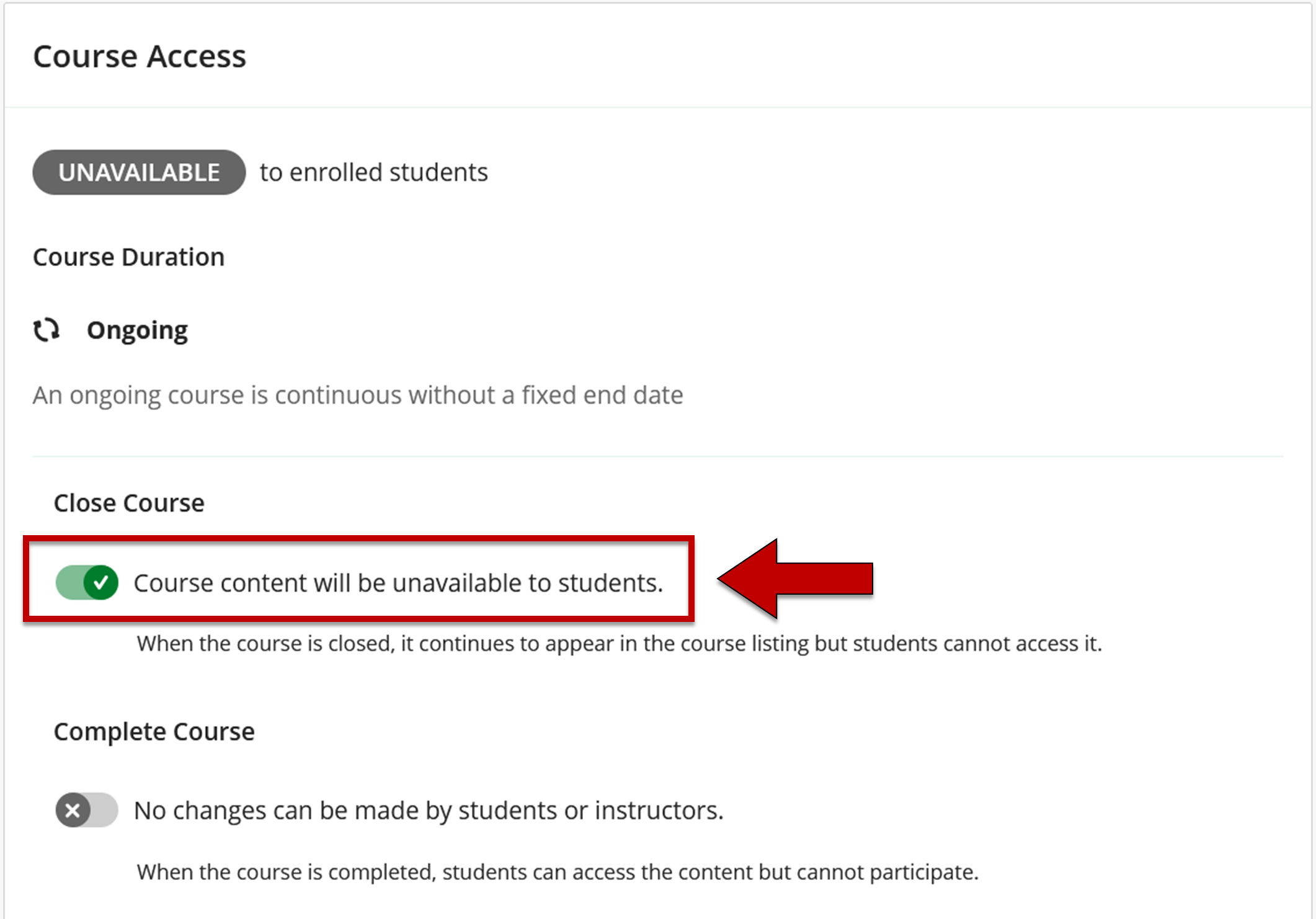 Screenshot of step 2 on From Inside the Course as explained on this page