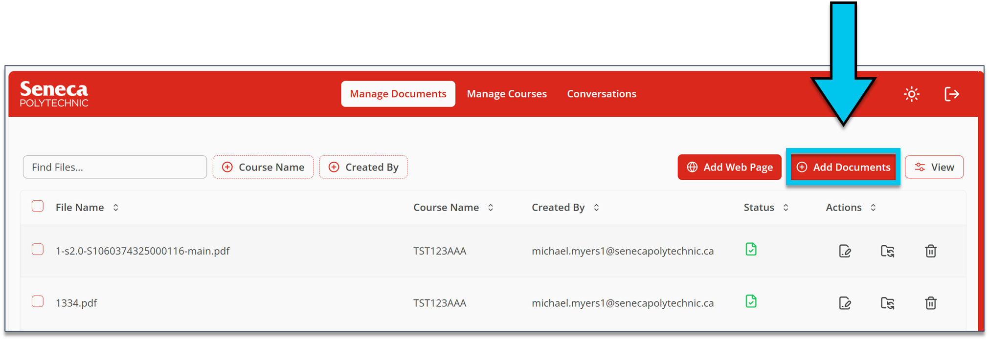 Add Documents button.