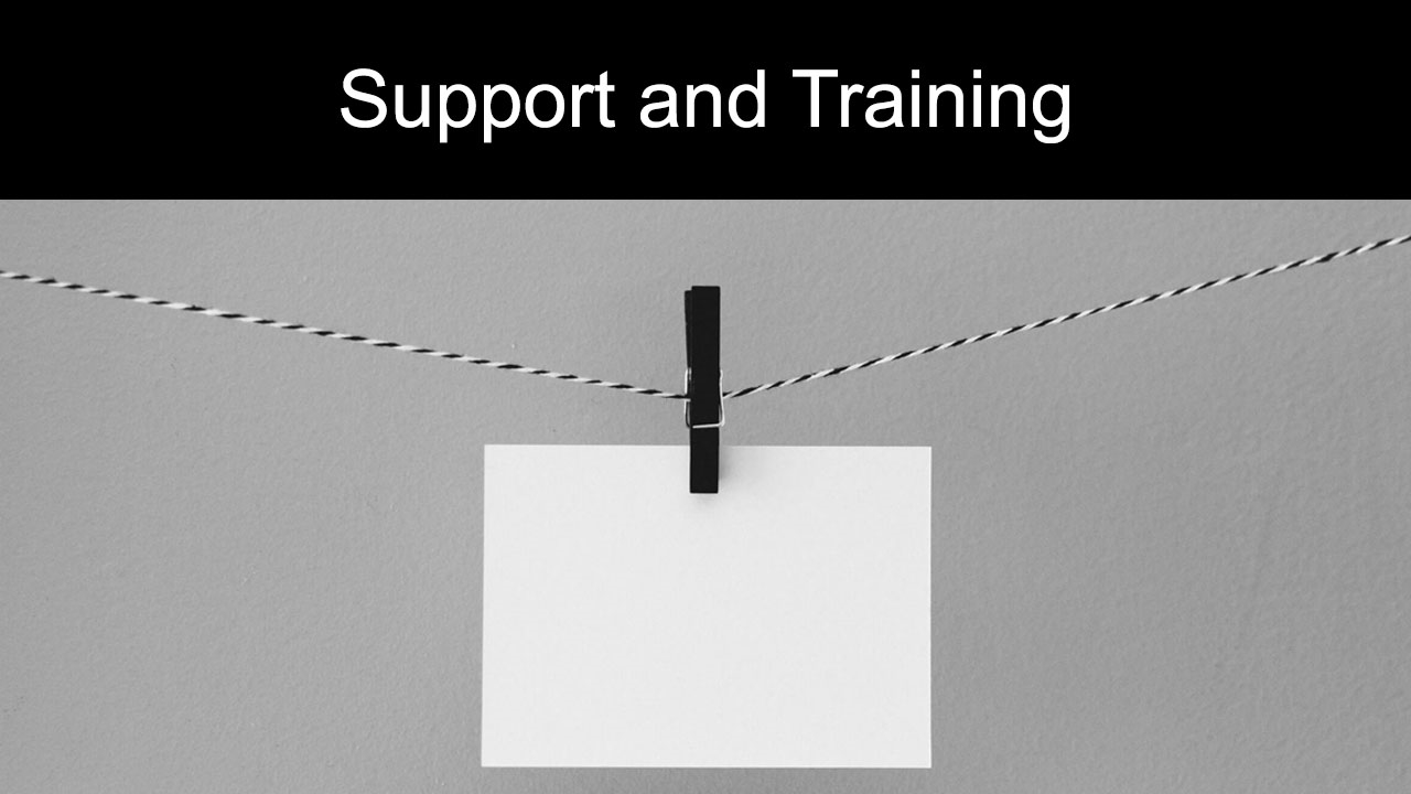 Support and Training header