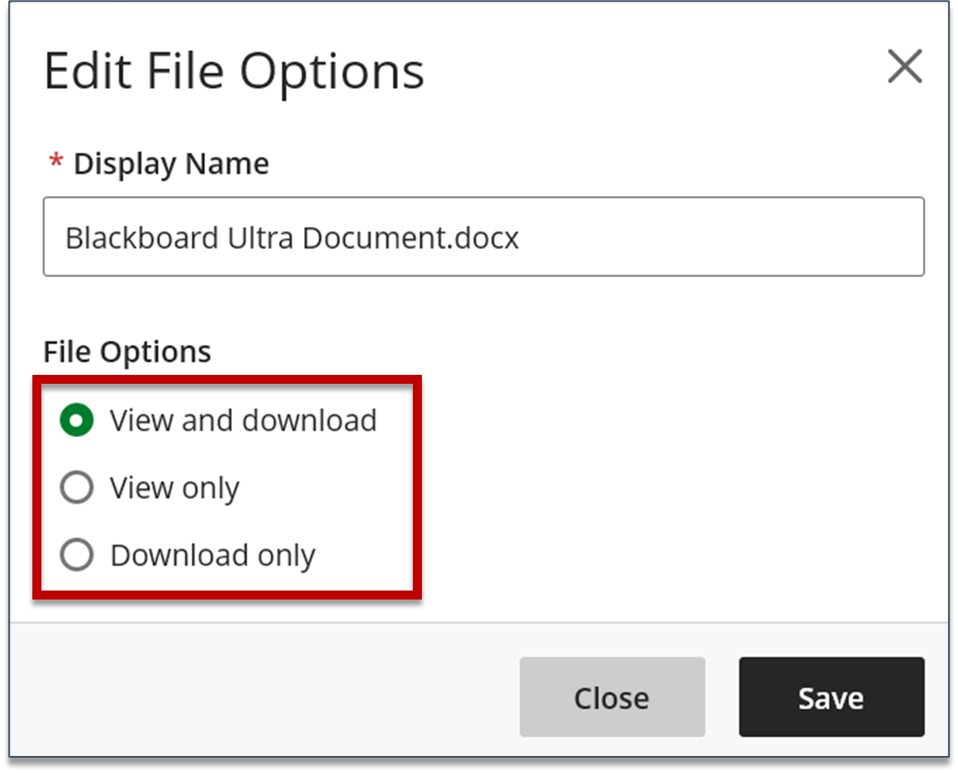 Screenshot of step 5 on Uploading Files to Course Content as explained on this page