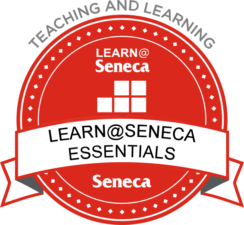 The micro-credential image for the Learn@Seneca Essentials online module, available at https://employees.senecapolytechnic.ca/spaces/39/the-teaching-learning-centre/wiki/view/4975/learn-seneca-essentials/