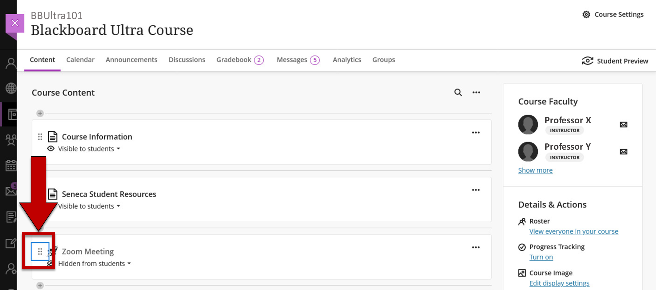 Screenshot of Step 2 of moving items using keyboard shortcuts