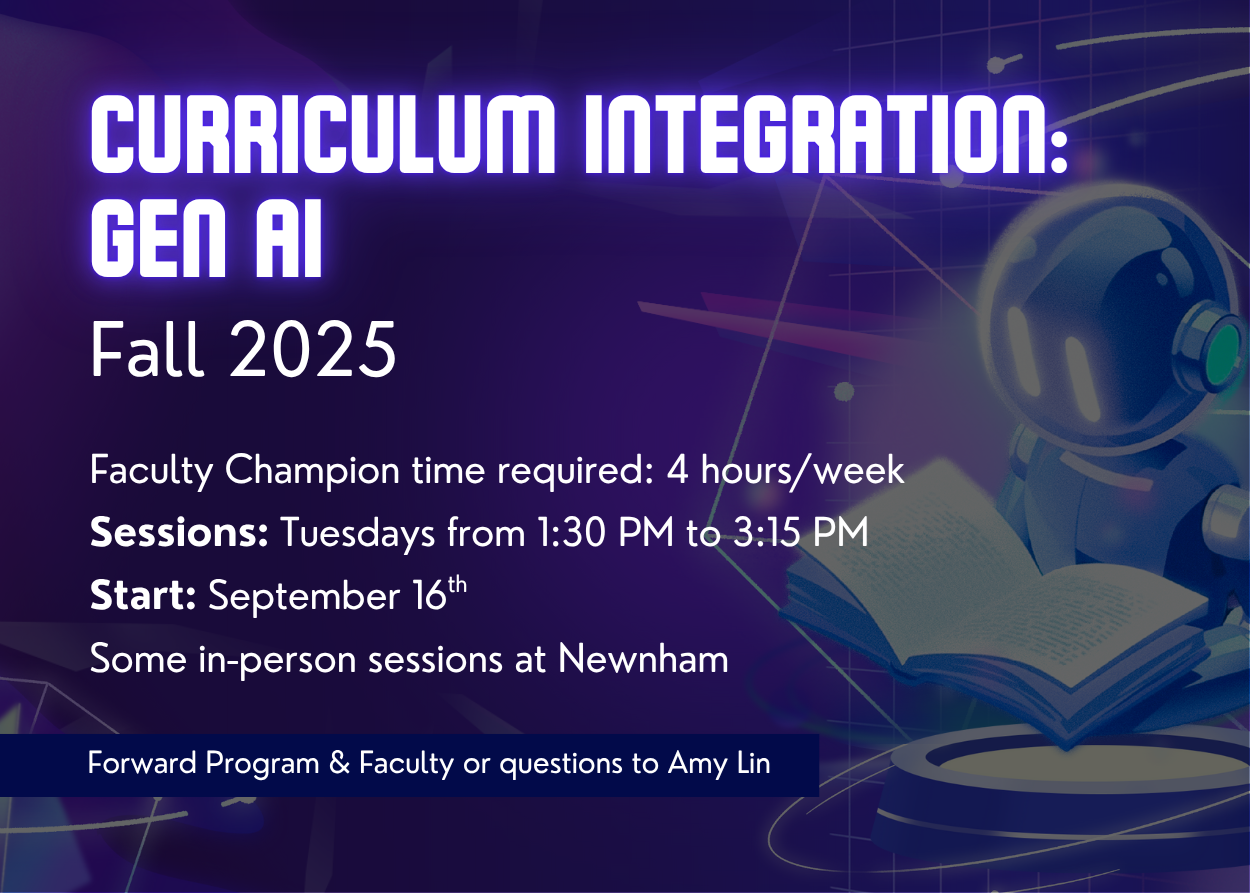 Curriculum Integration: Fall 2025 call for faculty champions