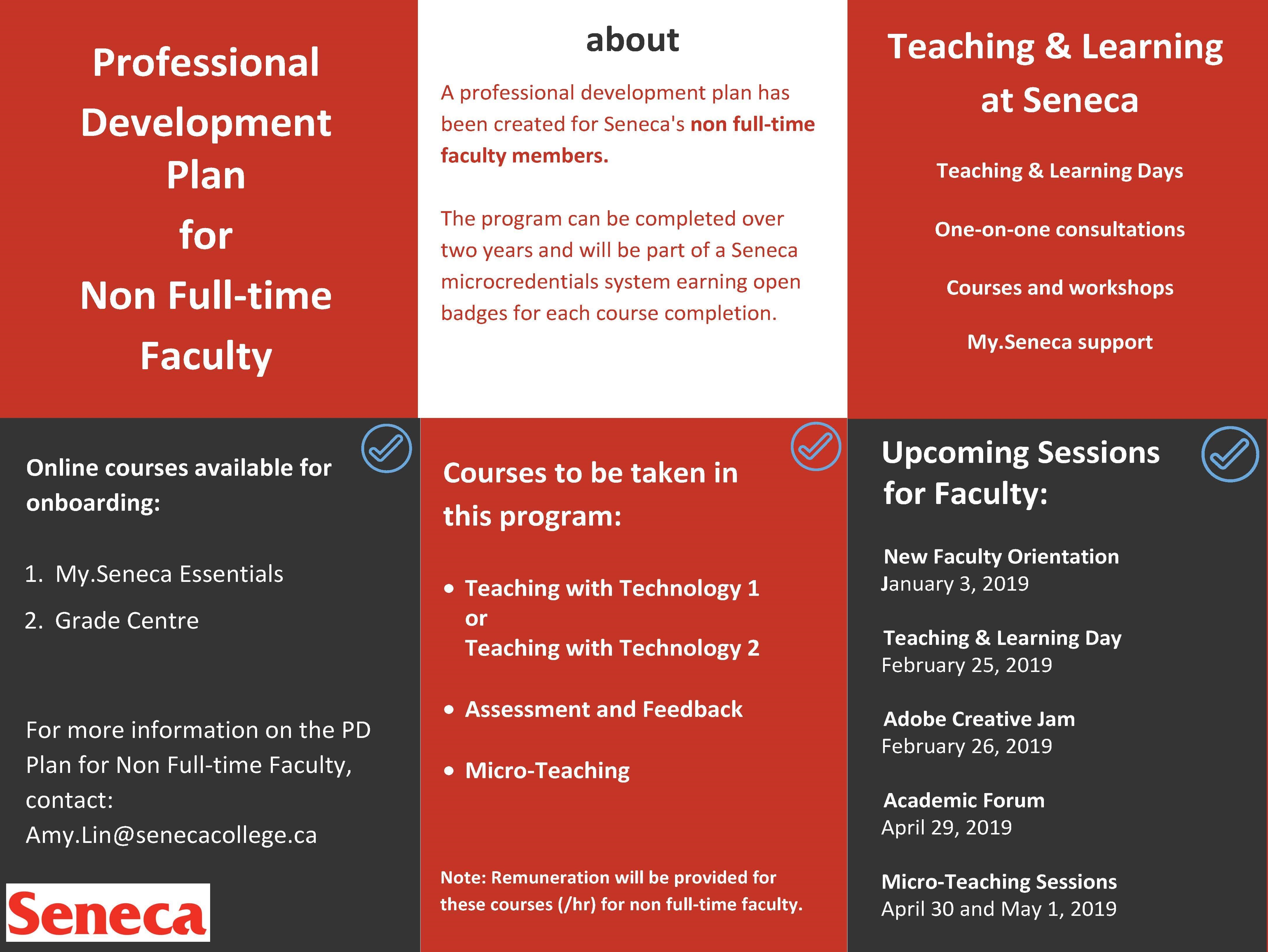The professional development plan for non full-time faculty members