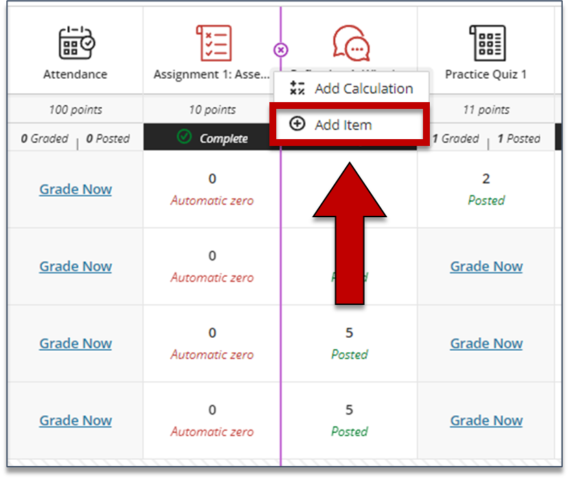 Creating a Manual Grade Column | Blackboard Ultra | Seneca Polytechnic