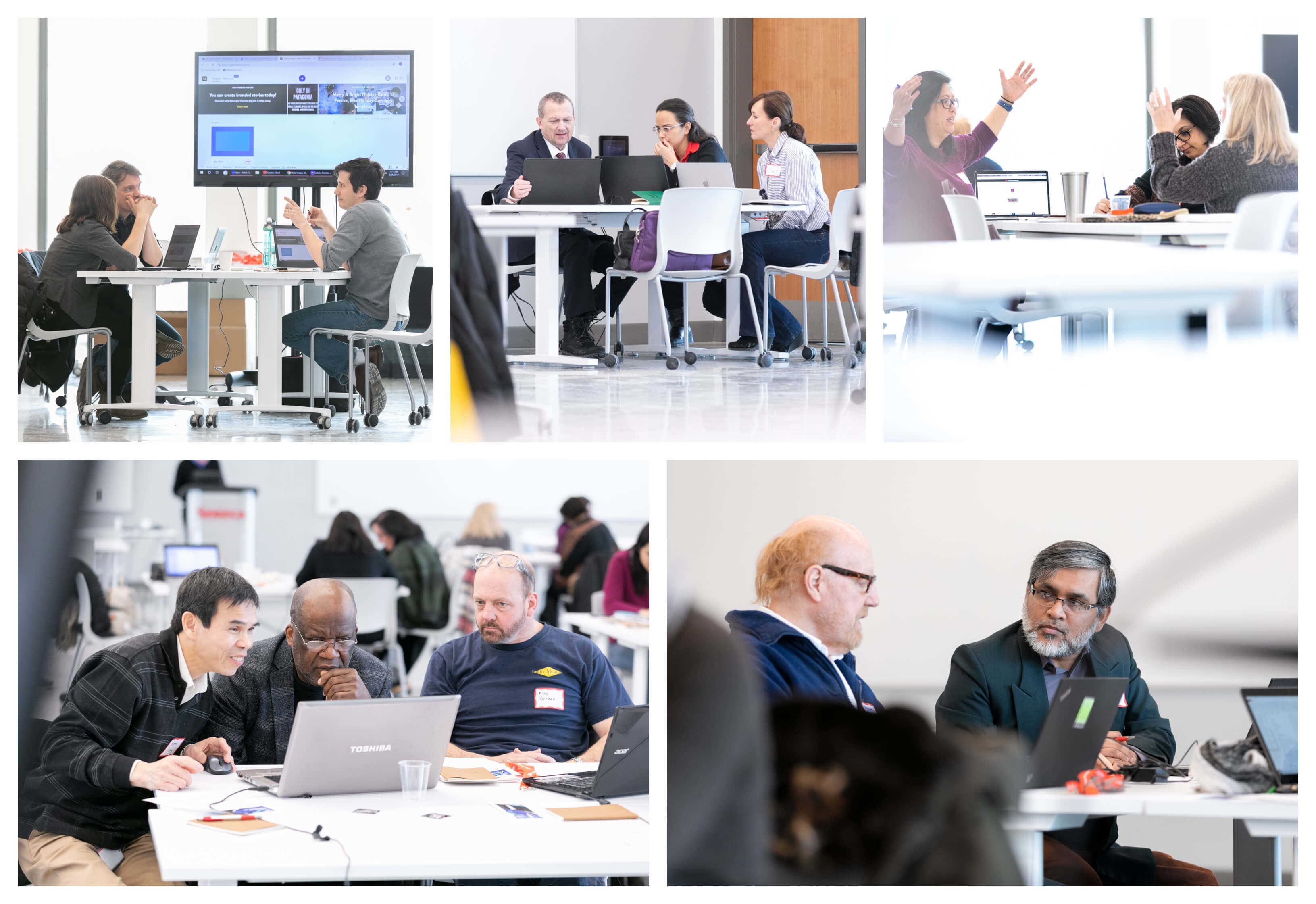 A collage of images from the Adobe Creative Jam for employees