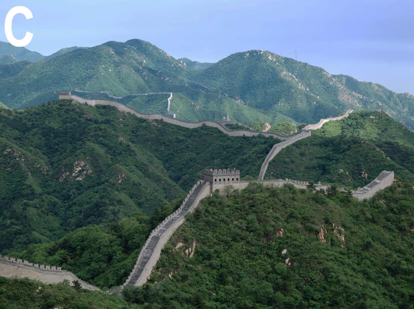 A picture of part of the Great Wall of China.
