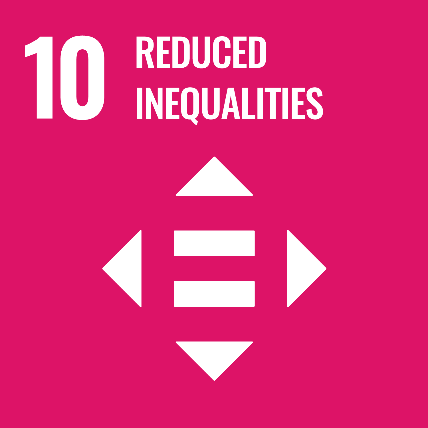United Nations SDG 10 icon showing arrows pointing in four directions and equal sign.