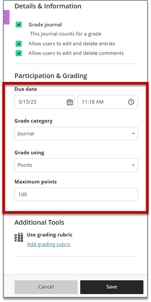 Grading a Journal Blackboard Ultra Seneca Polytechnic