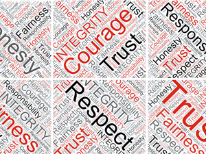 Virtual Background Academic Integrity Week multiple word clouds